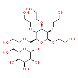 ChemSpider 2D Image | 2-Hydroxyethyl 2,3,4,6-tetrakis-O-(2-hydroxyethyl)-beta-L-altropyranoside - beta-L-altropyranose (1:1) | C22H44O17