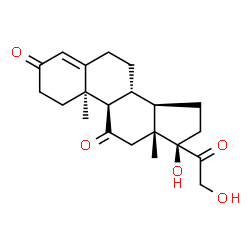 ChemSpider 2D Image | (8alpha,9beta,13alpha,14beta)-17,21-Dihydroxypregn-4-ene-3,11,20-trione | C21H28O5