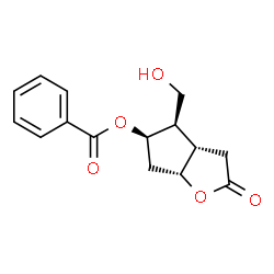 ChemSpider 2D Image | (3aS,4R,5R,6aR)-4-(Hydroxymethyl)-2-oxohexahydro-2H-cyclopenta[b]furan-5-yl benzoate | C15H16O5