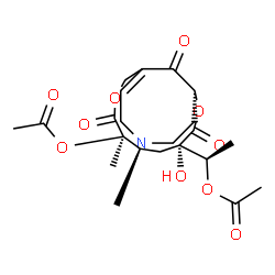 ChemSpider 2D Image | (1S,4S,6R,7R,11Z)-4-[(1R)-1-Acetoxyethyl]-4-hydroxy-6,7,14-trimethyl-3,8,17-trioxo-2,9-dioxa-14-azabicyclo[9.5.1]heptadec-11-en-7-yl acetate | C23H33NO10