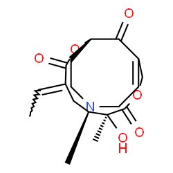 ChemSpider 2D Image | (1S,4E,6S,7S,11Z)-4-Ethylidene-7-hydroxy-6,7,14-trimethyl-2,9-dioxa-14-azabicyclo[9.5.1]heptadec-11-ene-3,8,17-trione | C19H27NO6