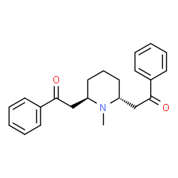 ChemSpider 2D Image | 2,2'-[(2R,6R)-1-Methyl-2,6-piperidinediyl]bis(1-phenylethanone) | C22H25NO2
