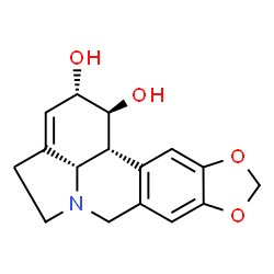 ChemSpider 2D Image | (1S,2S,12bR,12cS)-2,4,5,7,12b,12c-Hexahydro-1H-[1,3]dioxolo[4,5-j]pyrrolo[3,2,1-de]phenanthridine-1,2-diol | C16H17NO4