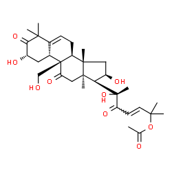 ChemSpider 2D Image | (2S,4R,9alpha,16alpha,17alpha,23E)-2,16,20-Trihydroxy-9-(hydroxymethyl)-10,14-dimethyl-1,11,22-trioxo-4,9-cyclo-9,10-secocholesta-5,23-dien-25-yl acetate | C32H46O9