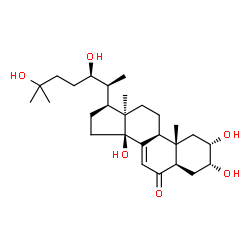 ChemSpider 2D Image | (2beta,3beta,5beta,9beta,10alpha,17alpha,22R)-2,3,14,22,25-Pentahydroxycholest-7-en-6-one | C27H44O6