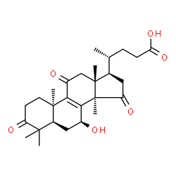 ChemSpider 2D Image | (5alpha,7beta,10alpha)-7-Hydroxy-4,4,14-trimethyl-3,11,15-trioxochol-8-en-24-oic acid | C27H38O6