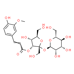 ChemSpider 2D Image | 3-O-[(2E)-3-(4-Hydroxy-3-methoxyphenyl)-2-propenoyl]-alpha-D-psicofuranosyl alpha-D-mannopyranoside | C22H30O14