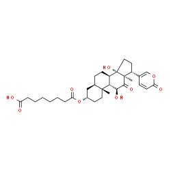 ChemSpider 2D Image | (3beta,5beta,10alpha,11alpha)-3-[(7-Carboxyheptanoyl)oxy]-11,14-dihydroxy-12-oxobufa-20,22-dienolide | C32H44O9