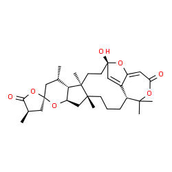 ChemSpider 2D Image | (1'S,2R,4R,4'R,5'R,6'S,10'R,12'R,16'R)-1'-Hydroxy-4,4',6',12',17',17'-hexamethyl-3,4-dihydro-5H,19'H-spiro[furan-2,8'-[9,18,24]trioxapentacyclo[19.2.1.0~4,12~.0~5,10~.0~16,22~]tetracosa[20,22]diene]-5
,19'-dione | C30H42O7