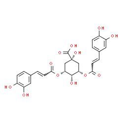 ChemSpider 2D Image | (3R,5S)-3,5-Bis{[(2E)-3-(3,4-dihydroxyphenyl)-2-propenoyl]oxy}-1,4-dihydroxycyclohexanecarboxylic acid | C25H24O12