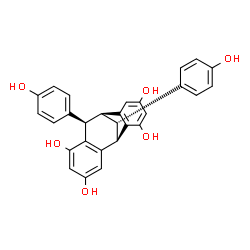 ChemSpider 2D Image | (1R,8R,9S,16S)-8,16-Bis(4-hydroxyphenyl)tetracyclo[7.6.1.0~2,7~.0~10,15~]hexadeca-2,4,6,10,12,14-hexaene-4,6,12,14-tetrol | C28H22O6