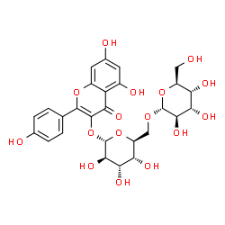 ChemSpider 2D Image | 5,7-Dihydroxy-2-(4-hydroxyphenyl)-4-oxo-4H-chromen-3-yl 6-O-alpha-L-altropyranosyl-alpha-L-altropyranoside | C27H30O16