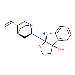 ChemSpider 2D Image | (3aS,8aS)-8a-[(2R,4S,5S)-5-Vinyl-1-azabicyclo[2.2.2]oct-2-yl]-2,3,8,8a-tetrahydro-3aH-furo[2,3-b]indol-3a-ol | C19H24N2O2