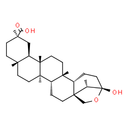ChemSpider 2D Image | (1S,4S,5R,8R,11R,13R,14S,17S,18S,21S,24S)-21-Hydroxy-5,8,11,14,17,24-hexamethyl-22-oxahexacyclo[19.2.1.0~1,18~.0~4,17~.0~5,14~.0~8,13~]tetracosane-11-carboxylic acid | C30H48O4