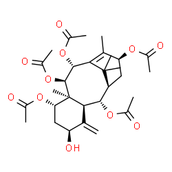 ChemSpider 2D Image | (2beta,3beta,5alpha,7beta,9alpha,10beta,13beta)-5-Hydroxytaxa-4(20),11-diene-2,7,9,10,13-pentayl pentaacetate | C30H42O11