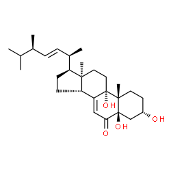 ChemSpider 2D Image | (3beta,5alpha,9beta,10alpha,17alpha,22E)-3,5,9-Trihydroxyergosta-7,22-dien-6-one | C28H44O4