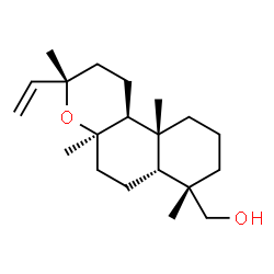 ChemSpider 2D Image | [(3S,4aR,6aR,7S,10aR,10bS)-3,4a,7,10a-Tetramethyl-3-vinyldodecahydro-1H-benzo[f]chromen-7-yl]methanol | C20H34O2