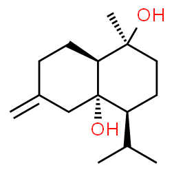 ChemSpider 2D Image | (1S,4S,4aS,8aS)-4-Isopropyl-1-methyl-6-methyleneoctahydro-1,4a(2H)-naphthalenediol | C15H26O2