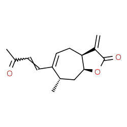 ChemSpider 2D Image | (3aS,7S,8aS)-7-Methyl-3-methylene-6-[(1E)-3-oxo-1-buten-1-yl]-3,3a,4,7,8,8a-hexahydro-2H-cyclohepta[b]furan-2-one | C15H18O3