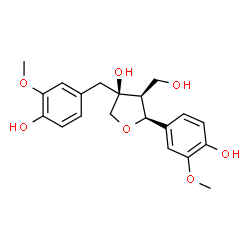 ChemSpider 2D Image | (3S,4S,5S)-3-(4-Hydroxy-3-methoxybenzyl)-5-(4-hydroxy-3-methoxyphenyl)-4-(hydroxymethyl)tetrahydro-3-furanol | C20H24O7