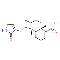 ChemSpider 2D Image | (4aR,5R,6R,8aS)-5,6,8a-Trimethyl-5-[2-(2-oxo-2,5-dihydro-1H-pyrrol-3-yl)ethyl]-3,4,4a,5,6,7,8,8a-octahydro-1-naphthalenecarboxylic acid | C20H29NO3