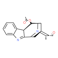 ChemSpider 2D Image | (1R,10R,12S,13S,14S,16R,18R)-13-Formyl-14-methyl-8,15-diazahexacyclo[14.2.1.0~1,9~.0~2,7~.0~10,15~.0~12,17~]nonadeca-2,4,6,8-tetraen-18-yl acetate | C21H22N2O3