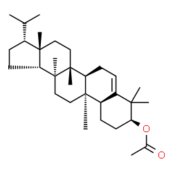ChemSpider 2D Image | (3R,3aS,5aR,5bS,9S,11aS,11bS,13aS,13bR)-3-Isopropyl-3a,5a,8,8,11b,13a-hexamethyl-2,3,3a,4,5,5a,5b,6,8,9,10,11,11a,11b,12,13,13a,13b-octadecahydro-1H-cyclopenta[a]chrysen-9-yl acetate | C32H52O2