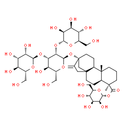 ChemSpider 2D Image | 1-O-[(5beta,9beta,10alpha)-13-{[alpha-D-Mannopyranosyl-(1->2)-[alpha-D-mannopyranosyl-(1->3)]-alpha-D-mannopyranosyl]oxy}-18-oxokaur-16-en-18-yl]-alpha-D-mannopyranose | C44H70O23