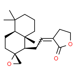 ChemSpider 2D Image | (3Z)-3-{2-[(1R,2R,4aS,8aS)-5,5,8a-Trimethyloctahydro-1H-spiro[naphthalene-2,2'-oxiran]-1-yl]ethylidene}dihydro-2(3H)-furanone | C20H30O3