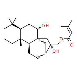 ChemSpider 2D Image | (5beta,7beta,9beta,10alpha,13alpha)-7,16-Dihydroxykauran-17-yl 3-methyl-2-butenoate | C25H40O4