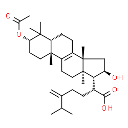 ChemSpider 2D Image | (3beta,10alpha,16alpha)-3-Acetoxy-16-hydroxy-24-methylenelanost-8-en-21-oic acid | C33H52O5
