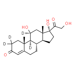 ChemSpider 2D Image | (11beta)-11,17,21-Trihydroxy(2,2,9,11-~2~H_4_)pregn-4-ene-3,20-dione | C21H26D4O5