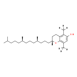 ChemSpider 2D Image | (2R)-2-Methyl-5,8-bis[(~2~H_3_)methyl]-2-[(4R,8R)-4,8,12-trimethyltridecyl]-6-chromanol | C28H42D6O2