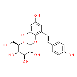 ChemSpider 2D Image | 2,4-Dihydroxy-6-[(E)-2-(4-hydroxyphenyl)vinyl]phenyl alpha-D-glucopyranoside | C20H22O9