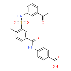 ChemSpider 2D Image | 4-({3-[(3-Acetylphenyl)sulfamoyl]-4-methylbenzoyl}amino)benzoic acid | C23H20N2O6S