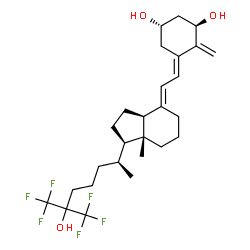 ChemSpider 2D Image | (1R,3S,5E,7E,20S)-26,26,26,27,27,27-Hexafluoro-9,10-secocholesta-5,7,10-triene-1,3,25-triol | C27H38F6O3