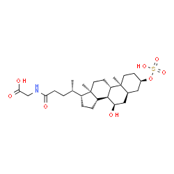 ChemSpider 2D Image | N-[(3alpha,5beta,7alpha,20S)-7-Hydroxy-24-oxo-3-(sulfooxy)cholan-24-yl]glycine | C26H43NO8S