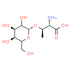 ChemSpider 2D Image | (2S,3R)-2-Amino-3-{[(2R,4R,5S)-3,4,5-trihydroxy-6-(hydroxymethyl)tetrahydro-2H-pyran-2-yl]oxy}butanoic acid (non-preferred name) | C10H19NO8