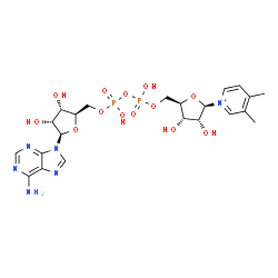 ChemSpider 2D Image | [(2R,3S,4R,5R)-5-(6-aminopurin-9-yl)-3,4-dihydroxy-tetrahydrofuran-2-yl]methyl [[(2R,3S,4R,5R)-5-(3,4-dimethylpyridin-1-ium-1-yl)-3,4-dihydroxy-tetrahydrofuran-2-yl]methoxy-hydroxy-phosphoryl] hydrogen phosphate | C22H31N6O13P2