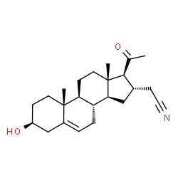 ChemSpider 2D Image | [(3beta,16alpha)-3-Hydroxy-20-oxopregn-5-en-16-yl]acetonitrile | C23H33NO2