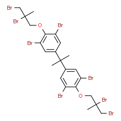 ChemSpider 2D Image | 1,1'-(isopropylidene)bis[3,5-dibromo-4-(2,3-dibromo-2-methylpropoxy)benzene] | C23H24Br8O2