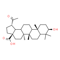 ChemSpider 2D Image | (1S,3aR,5aS,5bS,9R,11aS)-1-Acetyl-9-hydroxy-5a,5b,8,8,11a-pentamethylicosahydro-3aH-cyclopenta[a]chrysene-3a-carboxylic acid | C29H46O4
