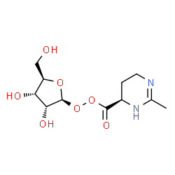 ChemSpider 2D Image | (2S,3R,4S,5R)-3,4-Dihydroxy-5-(hydroxymethyl)tetrahydro-2-furanyl (4R)-2-methyl-3,4,5,6-tetrahydro-4-pyrimidinecarboperoxoate | C11H18N2O7
