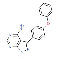 ChemSpider 2D Image | 3-(4-Phenoxyphenyl)-1H-pyrazolo[3,4-d]pyrimidin-4-amine | C17H13N5O