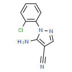 ChemSpider 2D Image | 5-Amino-1-(2-chlorophenyl)-1H-pyrazole-4-carbonitrile | C10H7ClN4