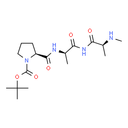 ChemSpider 2D Image | 1-{[(2-Methyl-2-propanyl)oxy]carbonyl}-L-prolyl-N-[(2S)-2-(methylamino)propanoyl]-D-alaninamide | C17H30N4O5