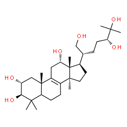 ChemSpider 2D Image | (2alpha,3beta,5xi,12alpha,24R)-Lanost-8-ene-2,3,12,21,24,25-hexol | C30H52O6