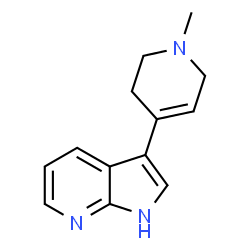 ChemSpider 2D Image | 3-(1-Methyl-1,2,3,6-tetrahydro-4-pyridinyl)-1H-pyrrolo[2,3-b]pyridine | C13H15N3