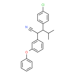 ChemSpider 2D Image | 3-(4-Chlorophenyl)-4-methyl-2-(3-phenoxyphenyl)pentanenitrile | C24H22ClNO