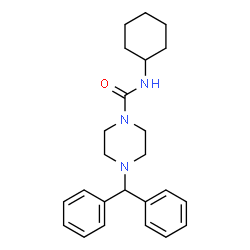 ChemSpider 2D Image | N-Cyclohexyl-4-(diphenylmethyl)-1-piperazinecarboxamide | C24H31N3O
